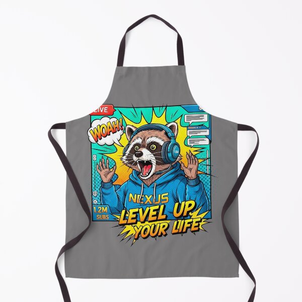 Item preview, Comic Book Style Gamer Raccoon Level Up designed and sold by SholoStudio.