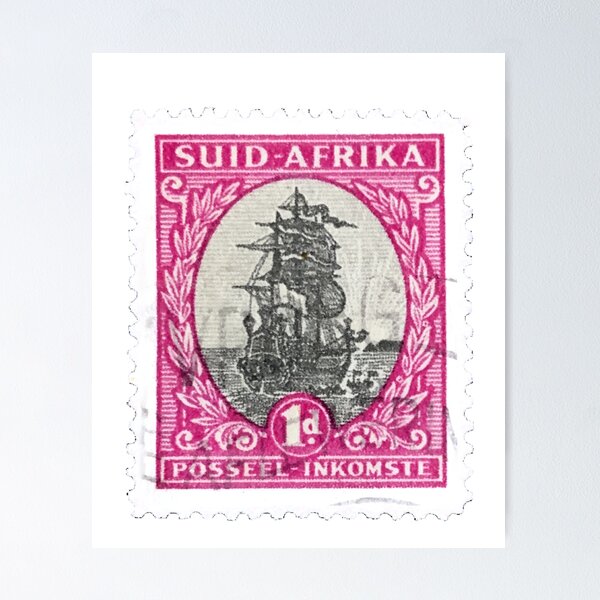 Item preview, Vintage Suid Afrika Pink Postage Stamp designed and sold by red-amber65.