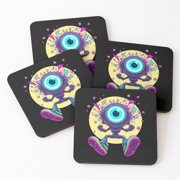 Item preview, Neon Cyborg Eye – Vibrant Pop Art Street Art Robot Character designed and sold by PLUSHIWORLDtm.