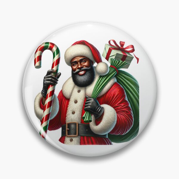 Item preview, Black Santa With Candy Cane – African American Christmas Art designed and sold by Lulunza.