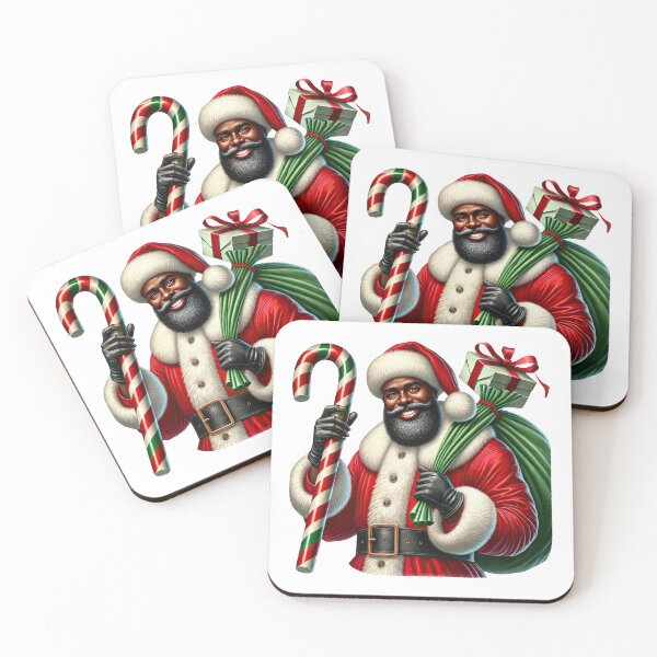 Item preview, Black Santa With Candy Cane – African American Christmas Art designed and sold by Lulunza.
