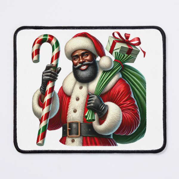 Item preview, Black Santa With Candy Cane – African American Christmas Art designed and sold by Lulunza.