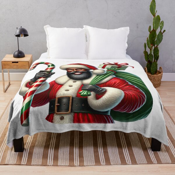 Item preview, Black Santa With Candy Cane – African American Christmas Art designed and sold by Lulunza.