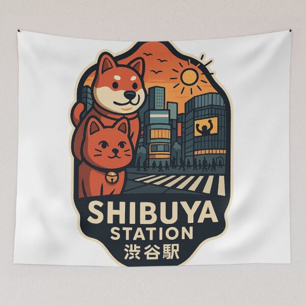 Item preview, Shibuya Station Hachiko Crossing Sunset Tokyo designed and sold by StampMyPassport.
