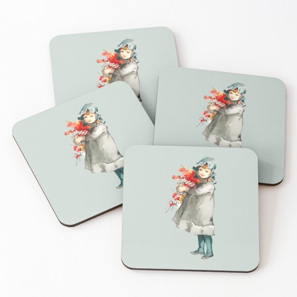 Item preview, Vintage Winter Girl With Flowers Illustration designed and sold by AzizamWorks.