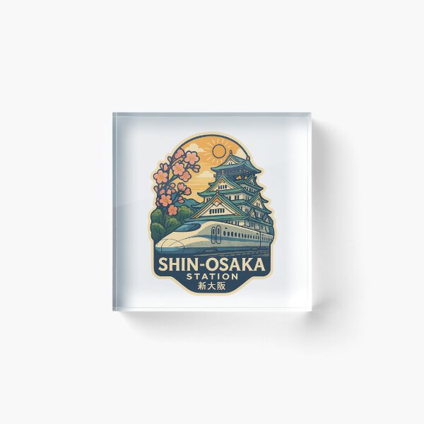 Item preview, Shin-Osaka Station with Bullet Train and Castle View designed and sold by StampMyPassport.