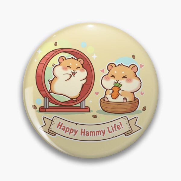 Item preview, Happy Hammy Life! Cute Hamster Running Wheel & Carrot Snack Design designed and sold by Tidarat-27.