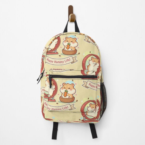 Item preview, Happy Hammy Life! Cute Hamster Running Wheel & Carrot Snack Design designed and sold by Tidarat-27.