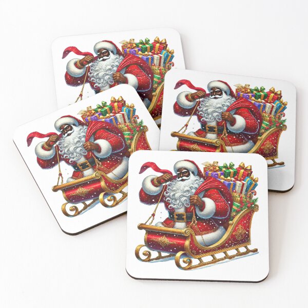 Item preview, Black Santa on Sleigh – African American Santa Riding Christmas Sleigh designed and sold by Lulunza.
