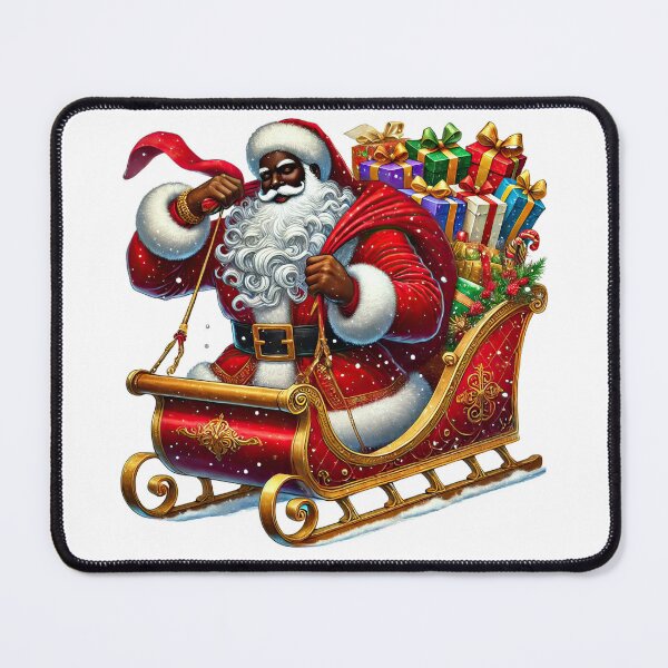Item preview, Black Santa on Sleigh – African American Santa Riding Christmas Sleigh designed and sold by Lulunza.