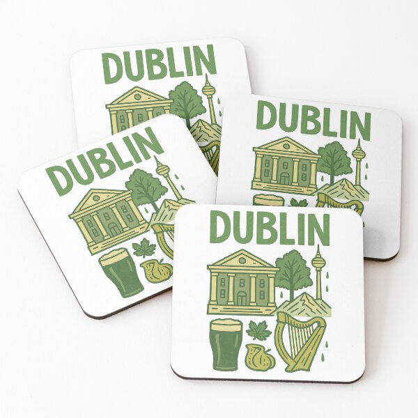 Item preview, Vintage Dublin Ireland Travel Poster – Retro Cityscape Art Sticker designed and sold by Suzy Perez Art.