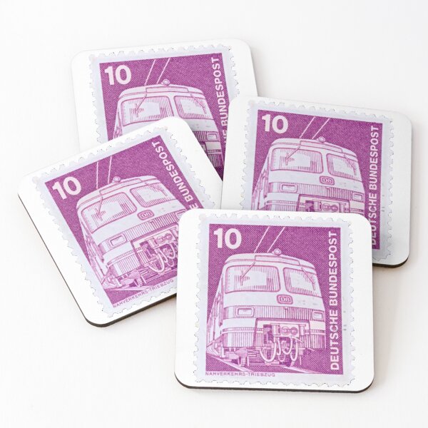 Item preview, Vintage East German Train Purple Postage Stamp designed and sold by red-amber65.