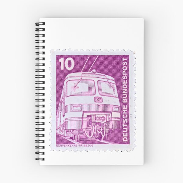 Item preview, Vintage East German Train Purple Postage Stamp designed and sold by red-amber65.