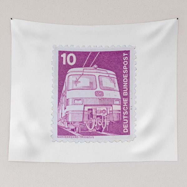 Item preview, Vintage East German Train Purple Postage Stamp designed and sold by red-amber65.