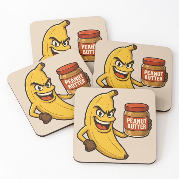 Item preview, Peanut Butter Banana – Funny Cartoon Food Character designed and sold by WinkWild.