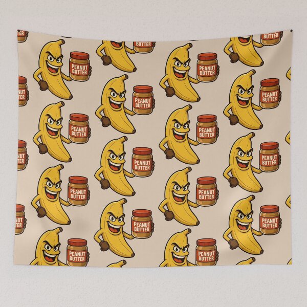 Item preview, Peanut Butter Banana – Funny Cartoon Food Character designed and sold by WinkWild.