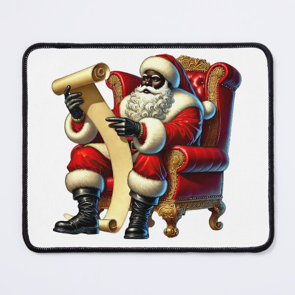 Item preview, Black Santa Reading Nice List – African American Christmas Art designed and sold by Lulunza.