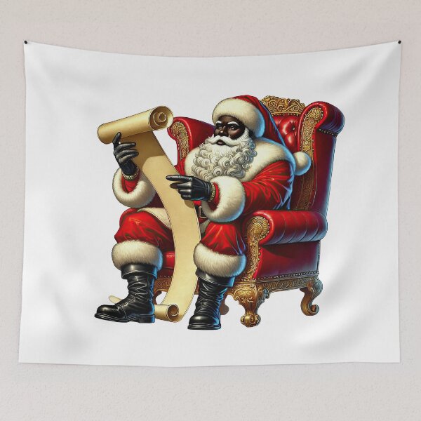 Item preview, Black Santa Reading Nice List – African American Christmas Art designed and sold by Lulunza.