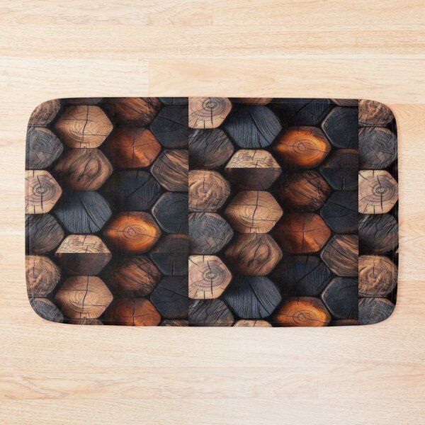 Item preview, Drawing of stacked hexagon wood log ends  designed and sold by NivyasArtistry.