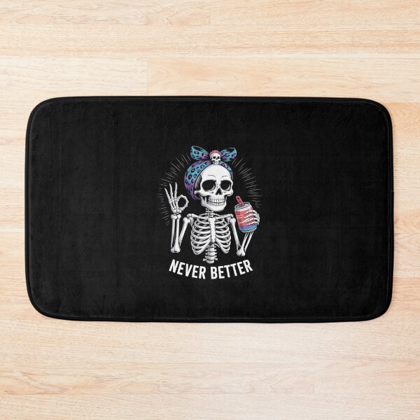 Item preview, Messy Bun Drinking Coffee For Women Never Better Skeleton 3  designed and sold by CombatTask.