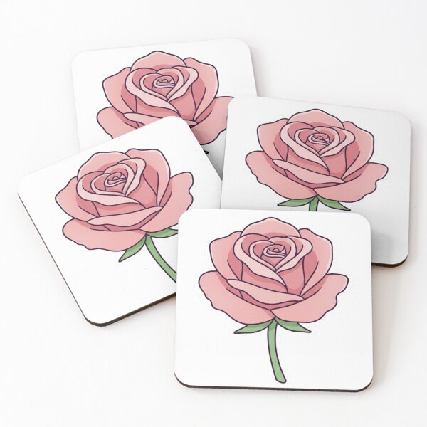 Item preview, Minimal Pink Rose Sticker designed and sold by DKapoore.