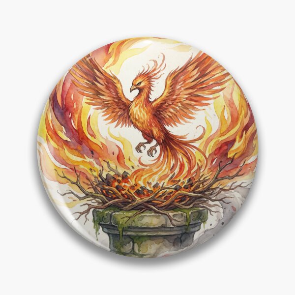 Item preview, Phoenix Flame of Gold Rebirth fantasy art creature race designed and sold by Vintage Designs +.