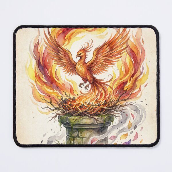 Item preview, Phoenix Flame of Gold Rebirth fantasy art creature race designed and sold by Vintage Designs +.