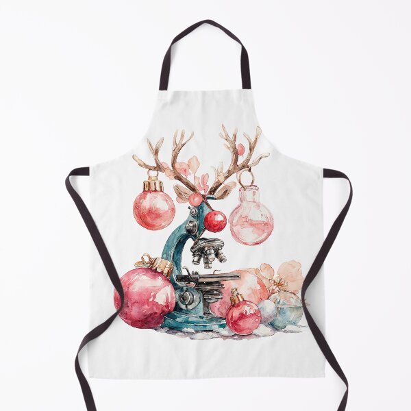 Item preview, Microscope with Antlers and Christmas Ornaments - Festive Science Art designed and sold by Anastasiia Yurevych.