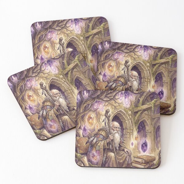 Item preview, Storyteller the old Wisdom Keeper wizard fantasy art creature race designed and sold by Vintage Designs +.