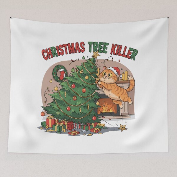 Item preview, Christmas Tree Killer Cat designed and sold by GG-Graphics.