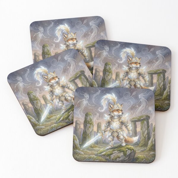 Item preview, Crystal Knight Fae Guardian fox fantasy art creature race designed and sold by Vintage Designs +.