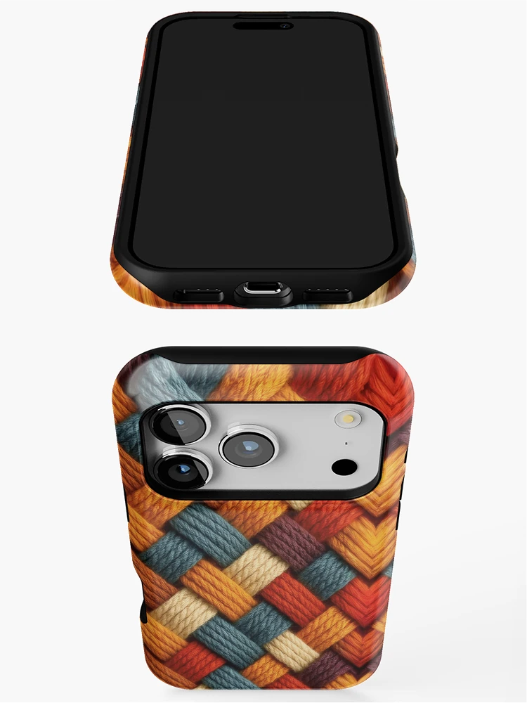 Thumbnail 3 of 4, iPhone Case, Woven Rustic Color Braid Pattern designed and sold by Lineesh Kumar.