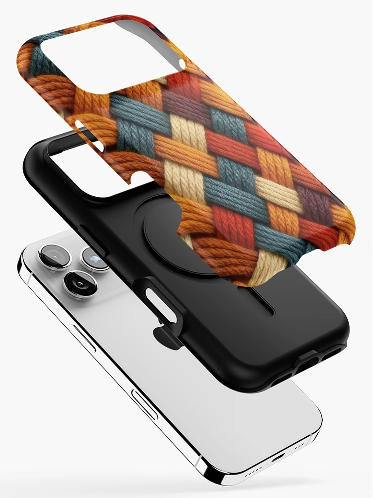 Thumbnail 2 of 4, iPhone Case, Woven Rustic Color Braid Pattern designed and sold by Lineesh Kumar.