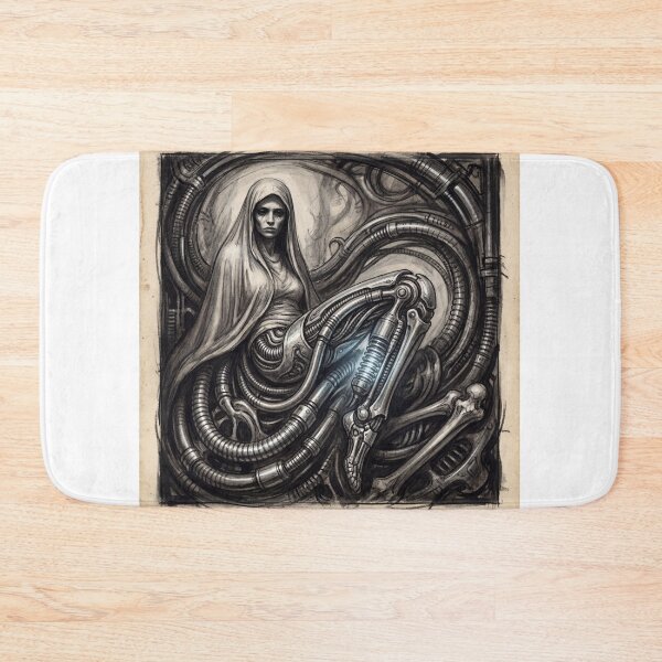 Item preview, Scifi Biomechanical portrait of a beautiful woman pinup art designed and sold by Vintage Designs +.