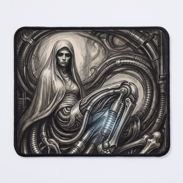 Item preview, Scifi Biomechanical portrait of a beautiful woman pinup art designed and sold by Vintage Designs +.