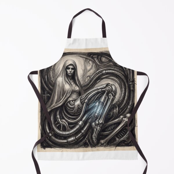 Item preview, Scifi Biomechanical portrait of a beautiful woman pinup art designed and sold by Vintage Designs +.