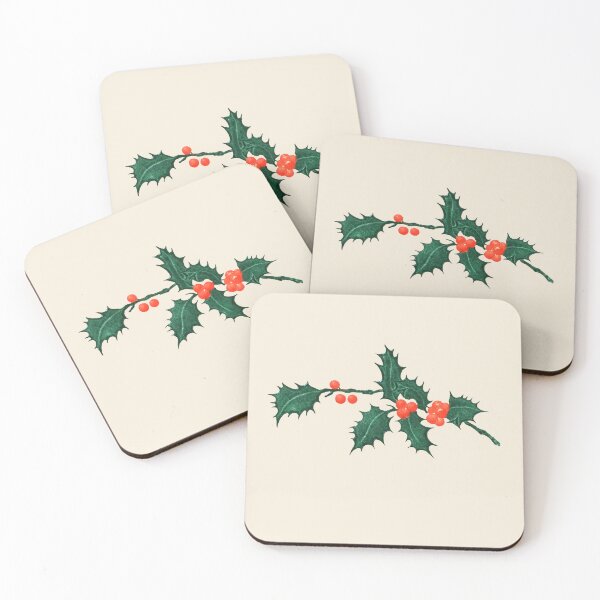 Item preview, Vintage Christmas Holly Branch With Red Berries – Classic Holiday Botanical Art designed and sold by AzizamWorks.