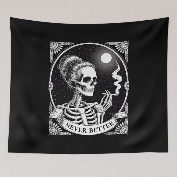 Item preview, Messy Bun Never Better Female Skeleton Drinking Coffee Lover  designed and sold by MathisBellanger.