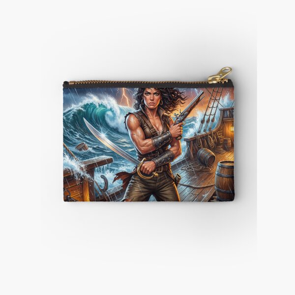 Item preview, Storm Pirate Heroine fantasy art painting designed and sold by Vintage Designs +.