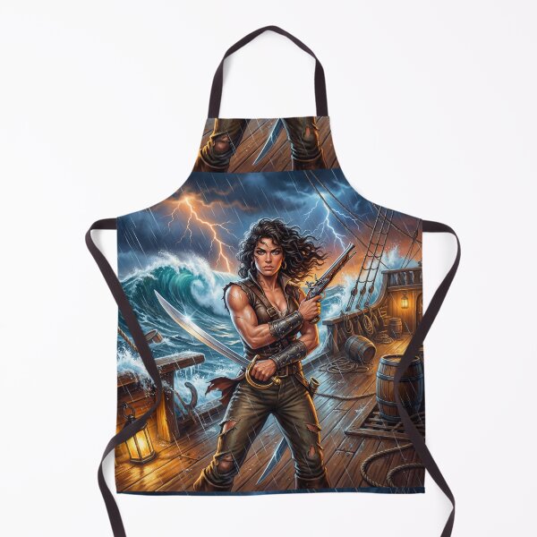 Item preview, Storm Pirate Heroine fantasy art painting designed and sold by Vintage Designs +.