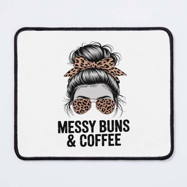 Item preview, Messy Buns & Coffee - Womens Leopard Coffee Lover designed and sold by MathisBellanger.