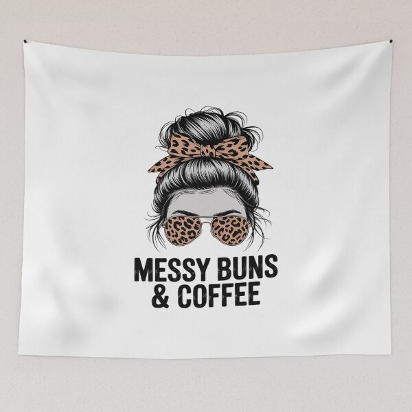 Item preview, Messy Buns & Coffee - Womens Leopard Coffee Lover  designed and sold by MathisBellanger.
