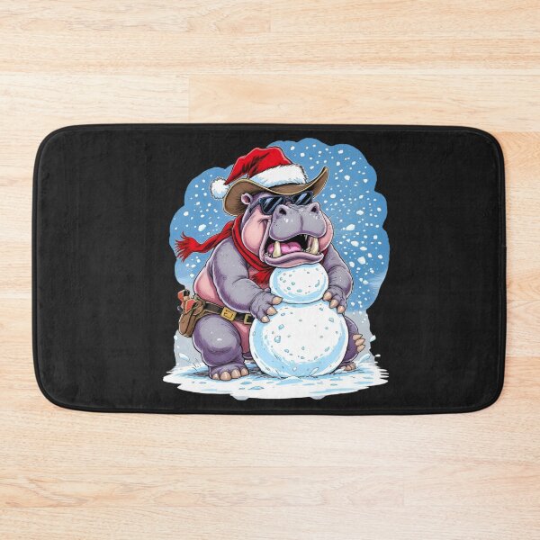 Item preview, Christmas Cowboy Hippo | Snowman Builder Fail designed and sold by ColorSplash123.