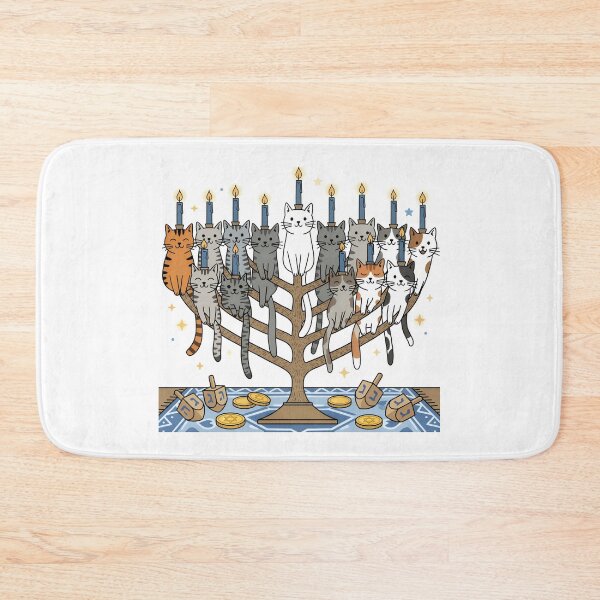 Item preview, Funny Hanukkah Meowzel Cats Menorah designed and sold by Blok45.
