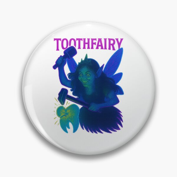 Item preview, Toothfairy Power – Neon Tooth Fairy with Hammer and Broken Tooth designed and sold by Gletschie.