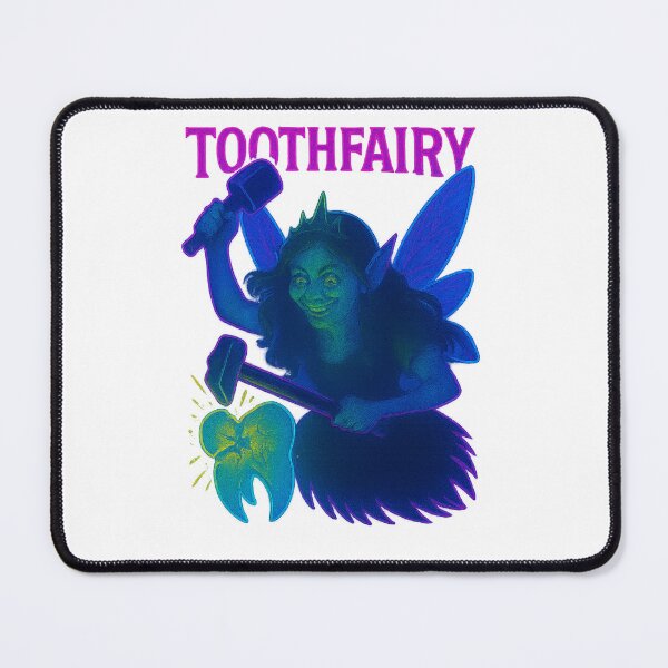 Item preview, Toothfairy Power – Neon Tooth Fairy with Hammer and Broken Tooth designed and sold by Gletschie.