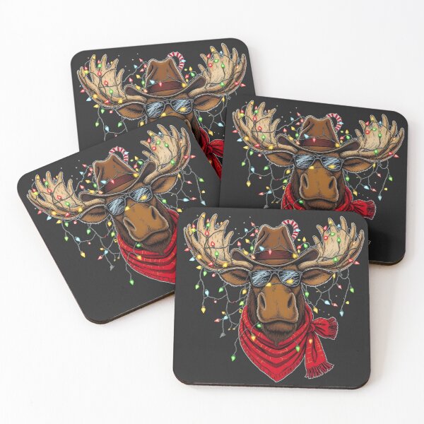 Item preview, Christmas Cowboy Moose | Tangled in Lights designed and sold by ColorSplash123.