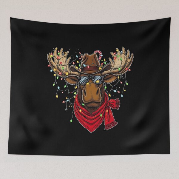 Item preview, Christmas Cowboy Moose | Tangled in Lights designed and sold by ColorSplash123.