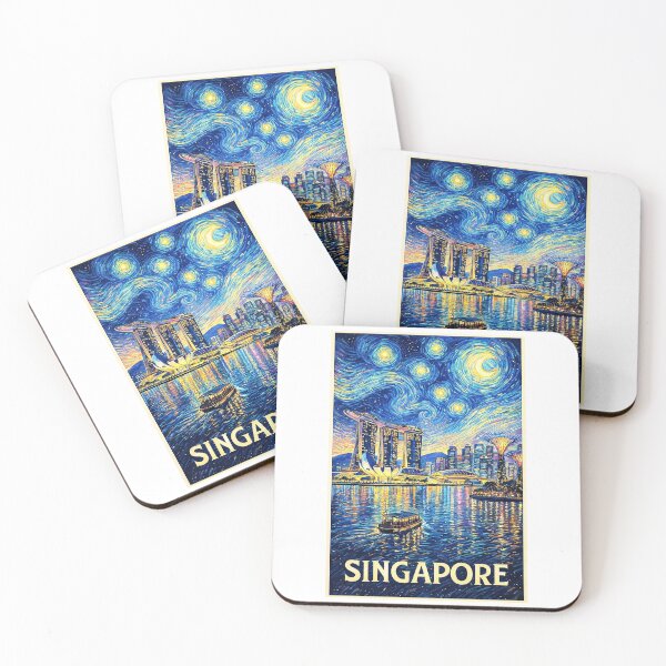 Item preview, ✨Singapore – Stary Night / Vincent van Gogh Inspired Travel Poster – Singapore Edition – CITY IN A GARDEN✨ designed and sold by WheelieGdArt.