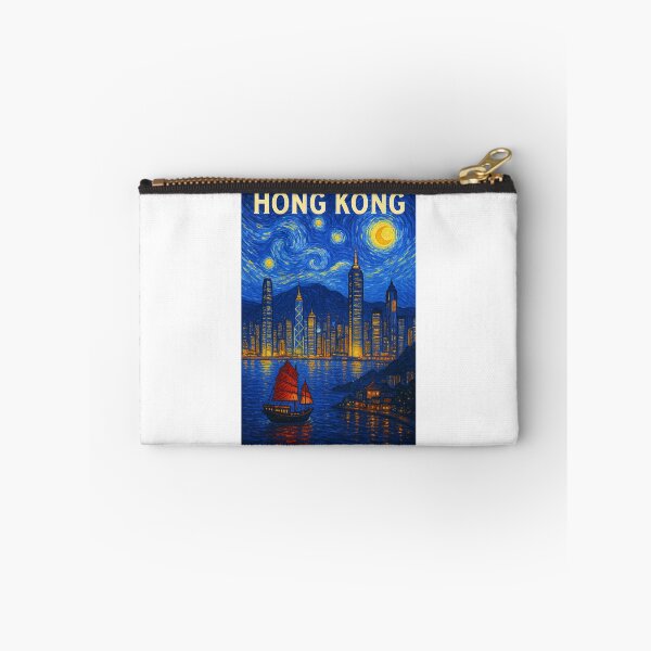 Item preview, ✨Hong Kong – Stary Night / Vincent van Gogh Inspired Travel Poster – China Edition – PEARL OF THE ORIENT✨ designed and sold by WheelieGdArt.